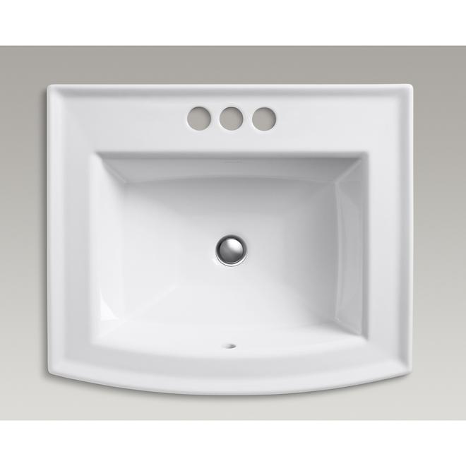 Kohler Archer 22.6 x 19.4-in Self-Rimming White Vitreous China Bathroom Sink