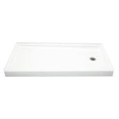 Sterling 60.25 x 30-in White Vikrell Shower Base with Right Drain