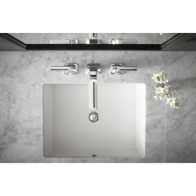 Kohler Built-in Rectangular Bathroom Sink with Vertical Sides - 19.8-in X 15.6-in - White