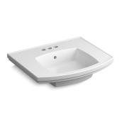Elliston Pedestal Sink Basin - Porcelain - Rectangle - White