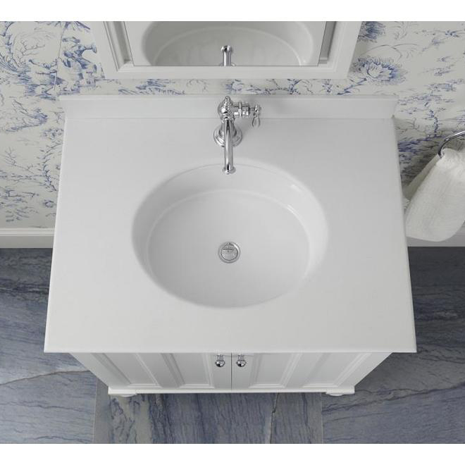 KOHLER Verticyl White Undermount Oval Bathroom Sink Overflow