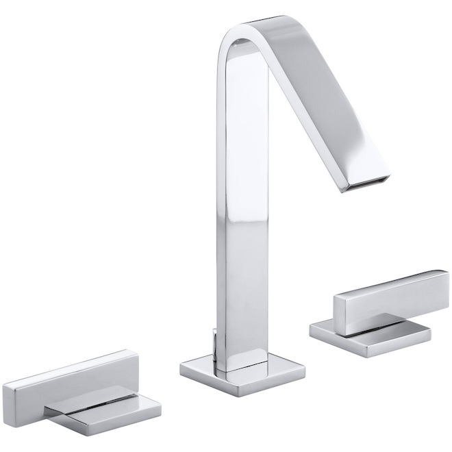 KOHLER Loure Polished Chrome 2-Handle Widespread WaterSense Bathroom Sink Faucet with Drain