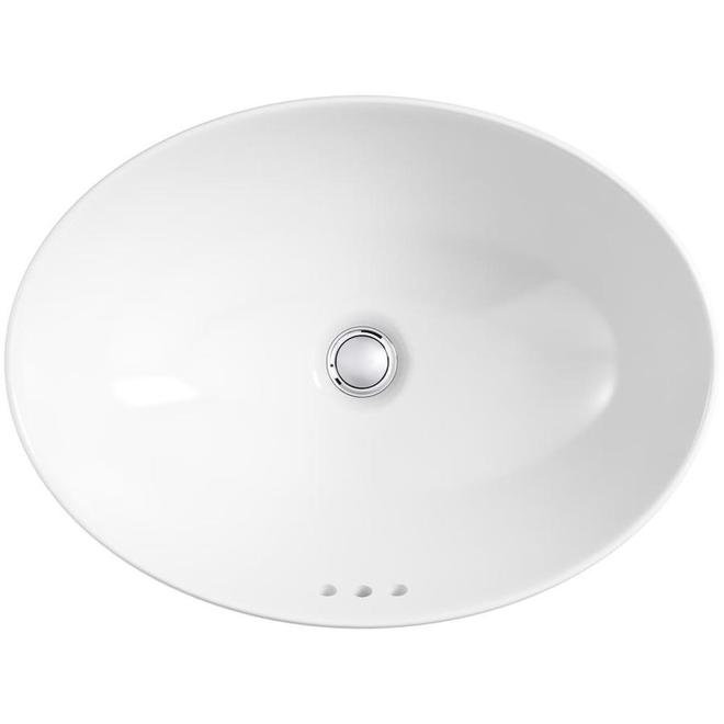 Kohler Vox Built-in Oval Bathroom Sink - 20-in X 14.87-in  - White