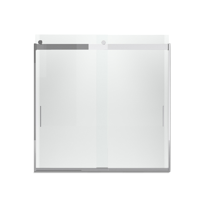 Levity Kohler 59.625-in W x 59.75-in H Bright silver Bathtub Door