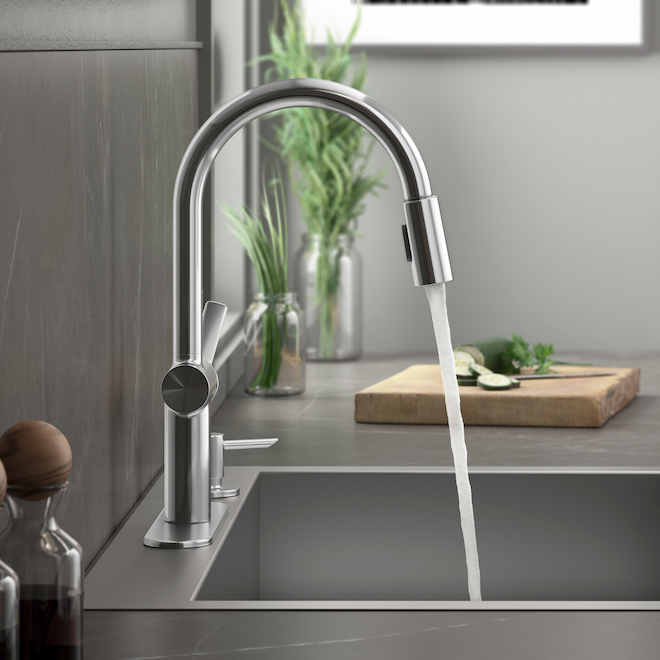 Kohler Koi 1-Handle Pull-Down Kitchen Faucet - 16-in - Polished Chrome