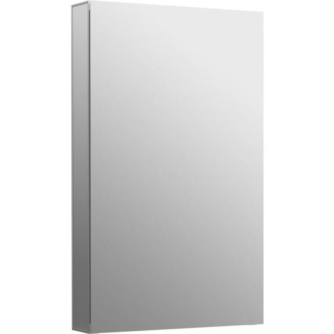 KHOLER Maxstow Soft Close Medicine Cabinet with Mirror in Aluminum 15-in x 24-in