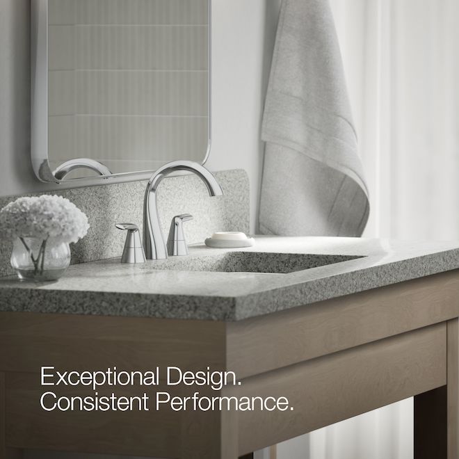 KOHLER Avail Bathroom Faucet with 2 Handles WaterSense Certified - Chrome