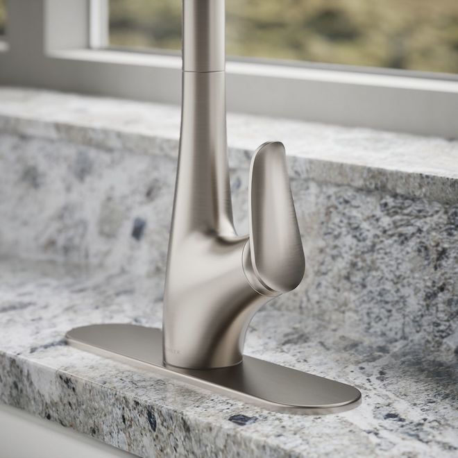 KOHLER Leto Kitchen Faucet with 1 Handle and Pull-Down Spout - Stainless Steel
