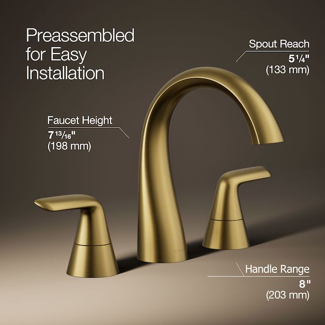 KOHLER Avail Bathroom Faucet with 2 Handles WaterSense Certified