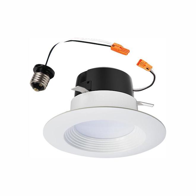 Halo 4-in Canless Retrofit Round Baffle - White - Dimmable