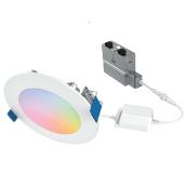 Lumière encastré DEL blanche Halo intelligente ronde de 4 po avec accentuation de couleurs