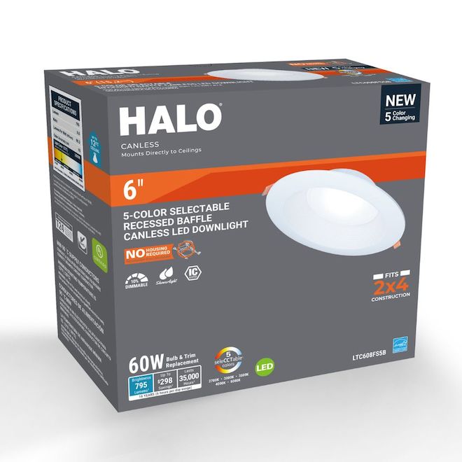 Halo Recessed LED Light 6-in - White