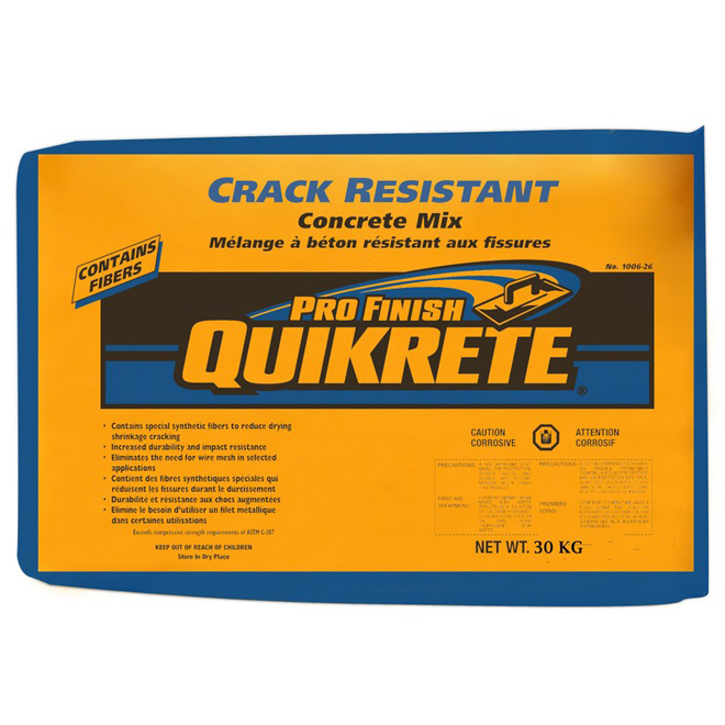 QUIKRETE 30Kg Pro Finish Mélange pour béton résistant aux fissures