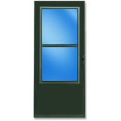 LARSON Bismarck Half-Screen Storm Door - Mid-View Tempered Glass Standard - 31.75-in x 79.875-in - Aluminum Brown