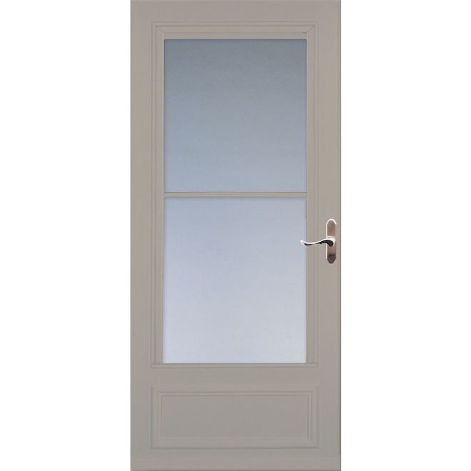 Contre-porte à âme en bois rétractable LARSON Savannah Sandstone Mid-View en verre trempé