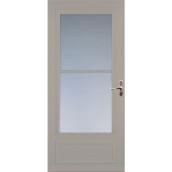 LARSON Savannah Sandstone Mid-View Tempered Glass Retractable Wood Core Storm Door