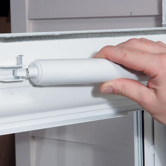 LARSON Savannah Sandstone Mid-View Tempered Glass Retractable Wood Core Storm Door