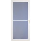 LARSON Baybreeze White Full-View Tempered Glass Retractable Screen Storm Door 34 x 81-in