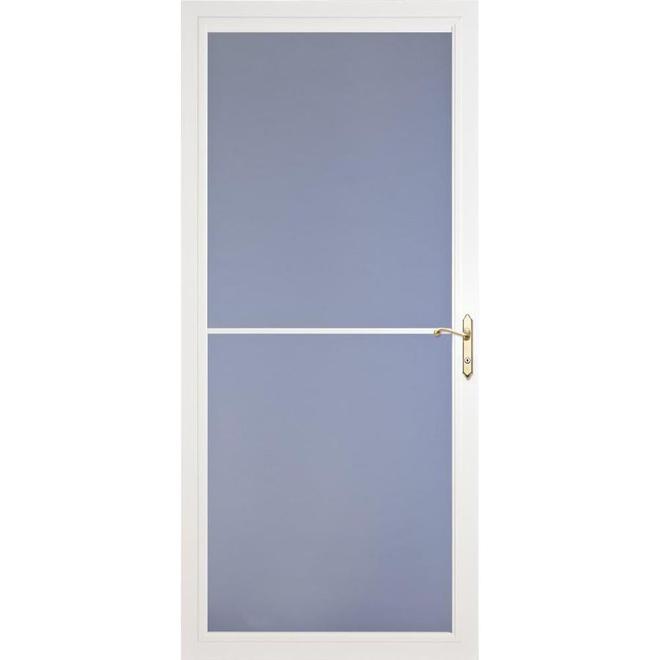 Contre-porte en verre trempé rétractable LARSON Baybreeze blanc à visibilité totale