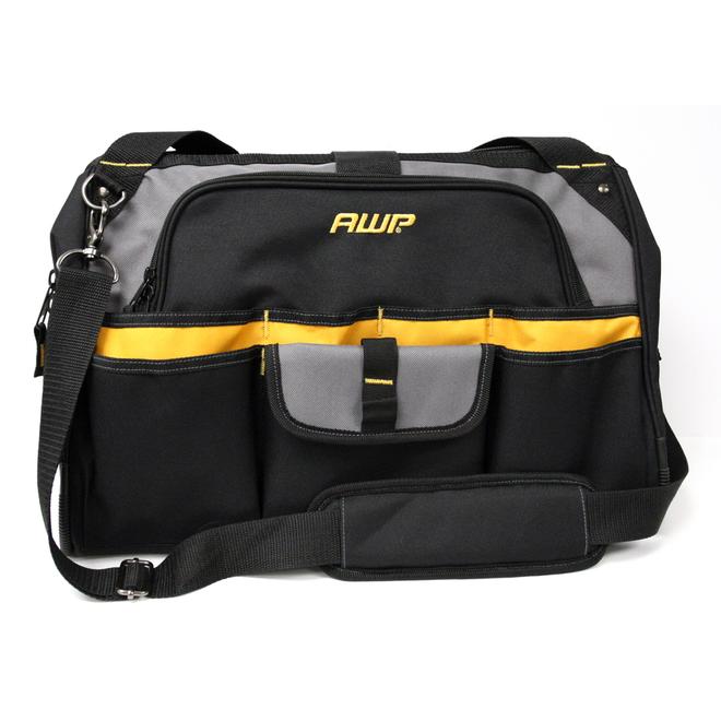 AWP HP Black/Gray Polyester 10-in Zippered Tool Bag in the Tool Bags  department at