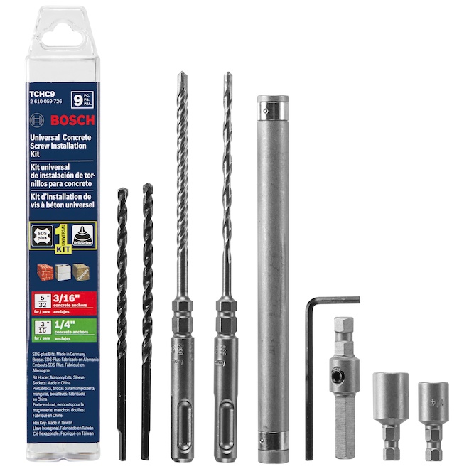 Bosch Universal Concrete Screw Anchor Kit - 9 Pieces