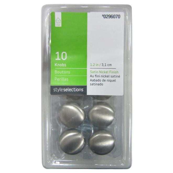 Style Selections Boutons d'armoire 1 1/4 po en forme de champignon (nickel teinté) (10 unités)