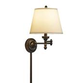 Westwood Collection 15.62-in H Oil-Rubbed Bronze Swing-Arm Wall-Mounted Lamp with Fabric Shade