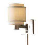 Westwood Collection 10-1/8-in Swing-Arm Wall-Mounted Lamp with Cream Shade