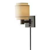 Kichler Bronze Swing-Arm Bedside Lamp with Linen Shade