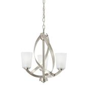 Kichler Layla 17.25-in x 20-in 3-Light Incandescent Brushed Nickel Chandelier with Piastra Glass Shades