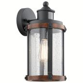 Kichler Barrington 13.25-in H x 6.5-in W 1-Light Black Outdoor Rustic Wall Sconce