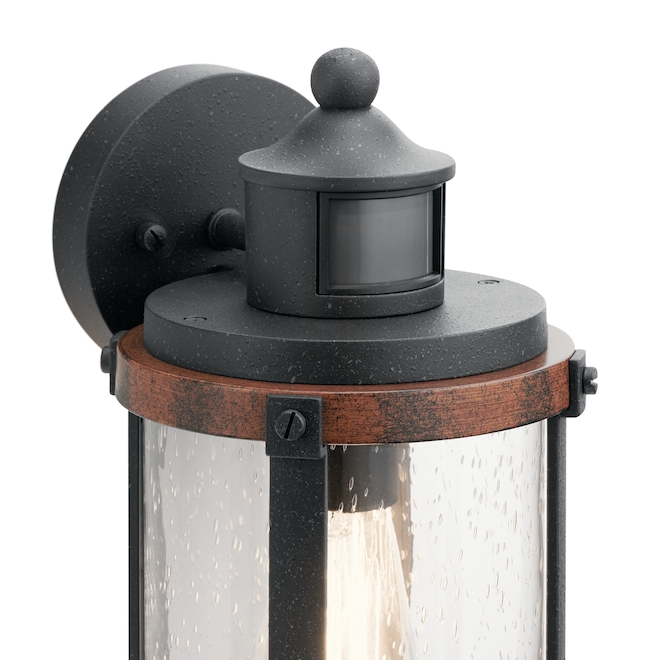 Kichler Barrington 13.25-in H x 6.5-in W 1-Light Black Outdoor Rustic Wall Sconce