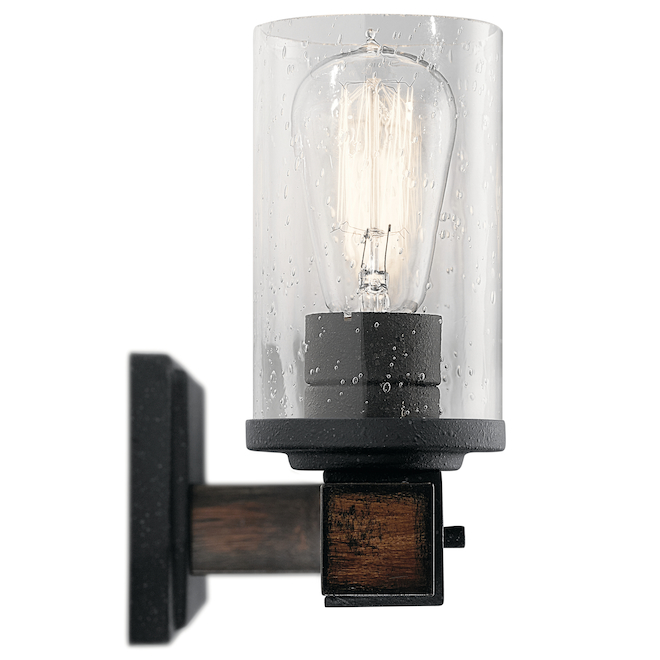 Kichler Barrington 4-Light Bathroom Wall Light - Black/Wood