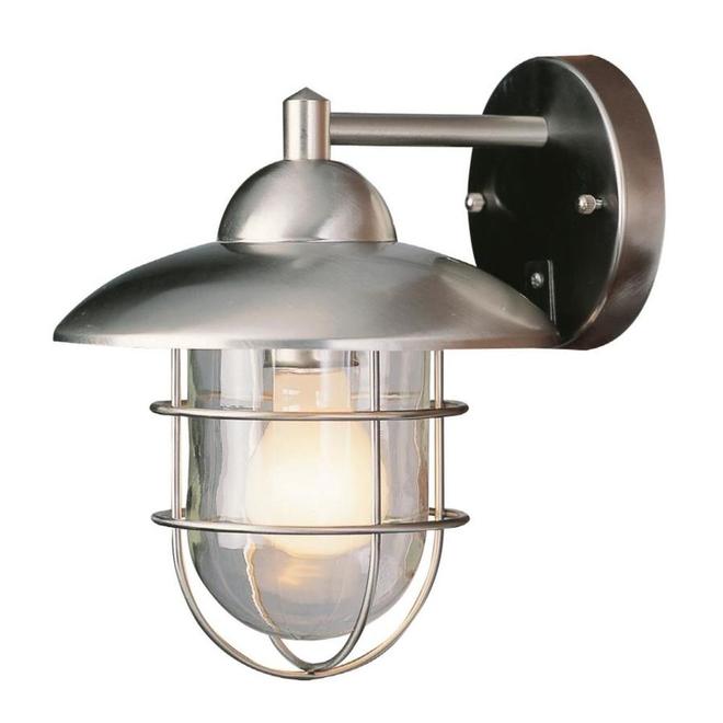 Portfolio 10.25-in Steel-Stainless Outdoor Wall Mounted Light