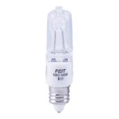Feit Electric Dimmable Clear Halogen Light Bulb - 100-W - T4-E11 Base - Bright White