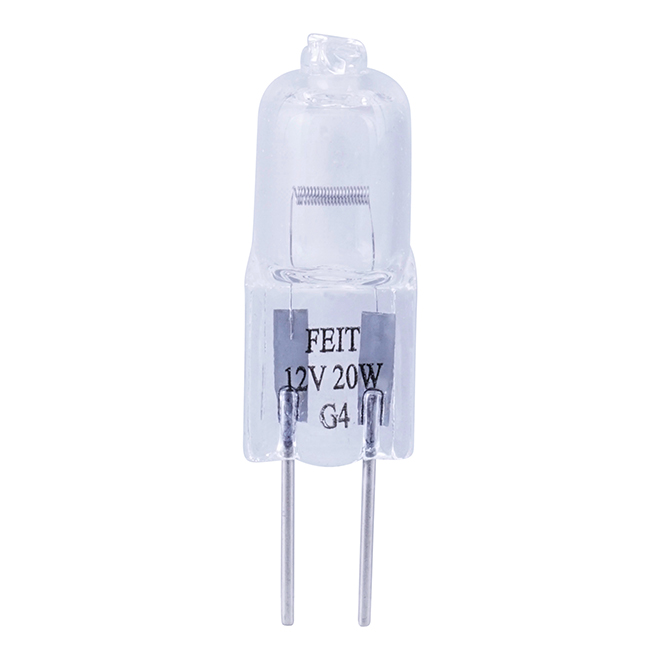 Feit Electric Halogen Light Bulb - 20-W - 12-V - T3 JC-G4 Base - Dimmable