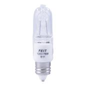 Feit Electric Dimmable Clear Halogen Light Bulb - 75-W - 120-V - T4-E11 Base - Bright White