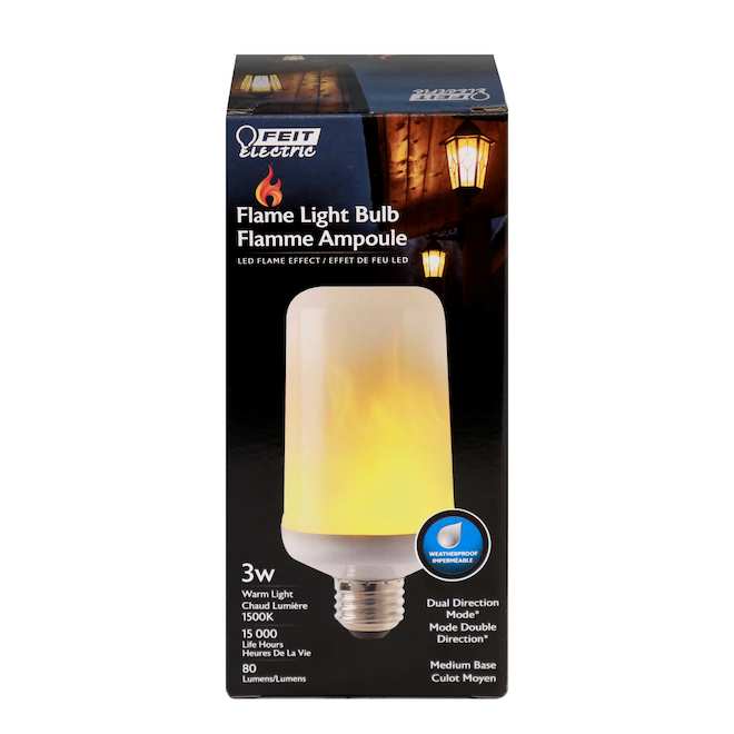FEIT Electric 3W E26 LED Flame Light Bulb Effect