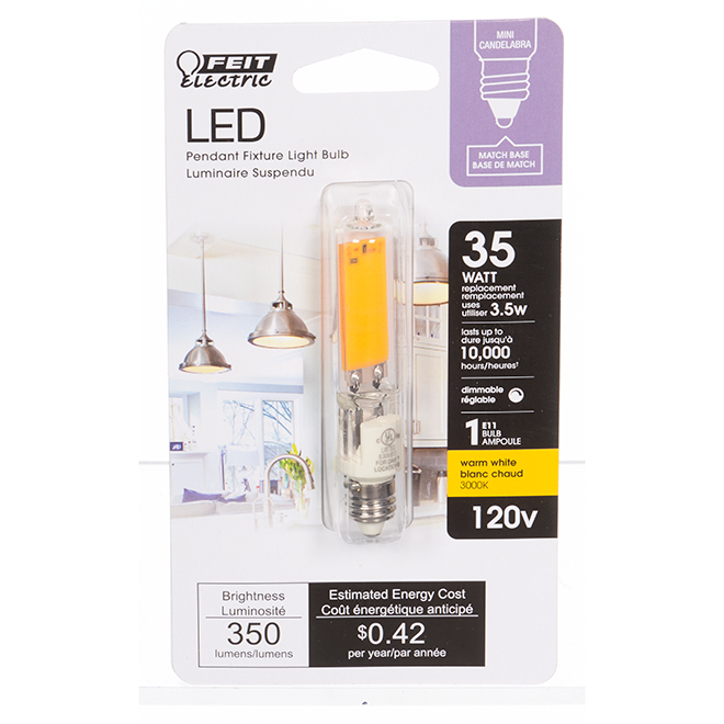 Ampoule DEL Feit Electric, T4 capsule, 3,5 W, blanc chaud