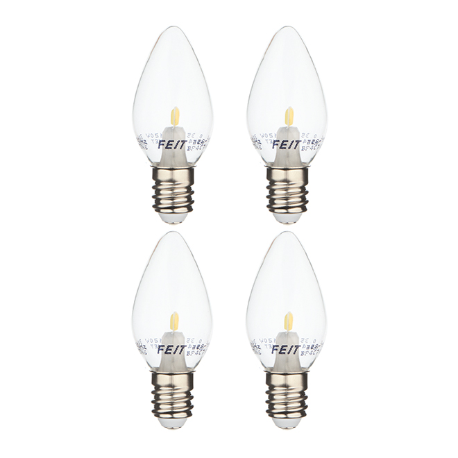 Feit Electric LED Bulb - C7 - 0.35 W - Day Light - 4/Pack