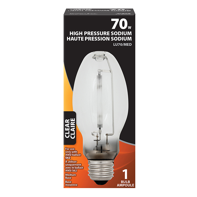 70 Watt High Pressure Sodium HPS Light Bulb ED17 E26 