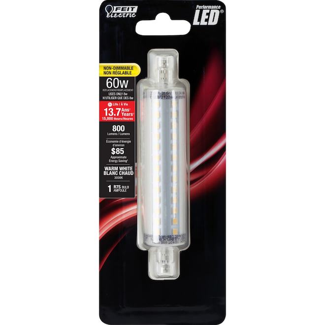 FEIT Electric Bulb R7S 60W Non-Dimmable - Warm White