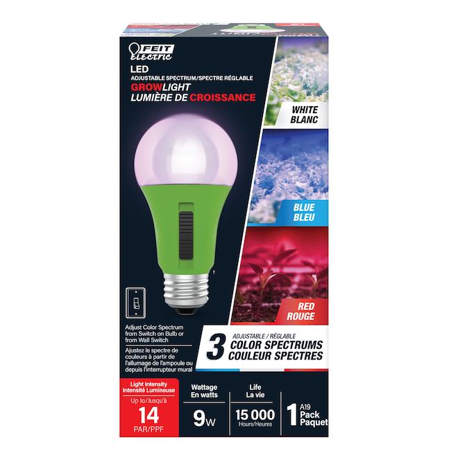 FEIT Electric LED Light Bulb A21 17 W for Growing Plants - Adjustable Spectrum