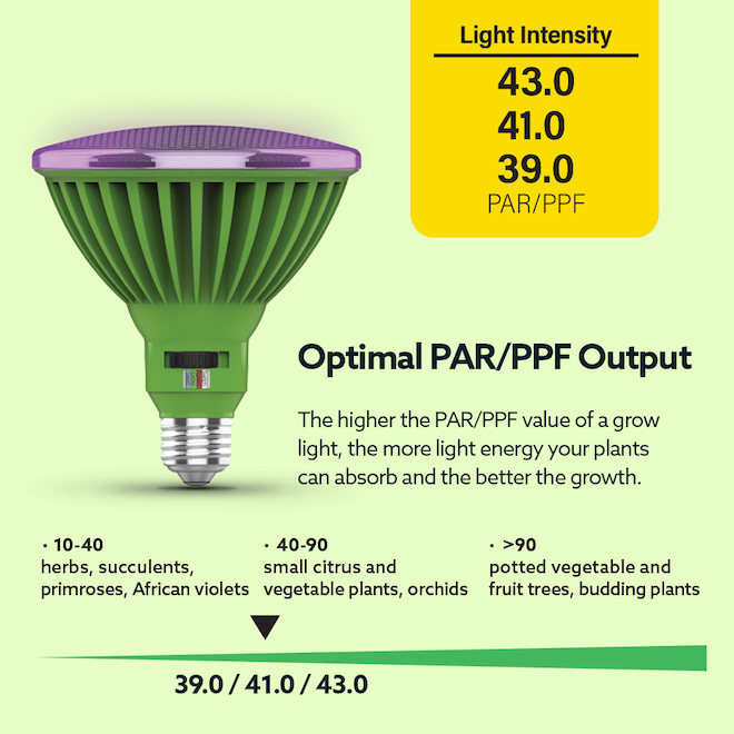 FEIT Electric LED Light Bulb PAR38 30 W for Growing Plants - Adjustable Spectrum