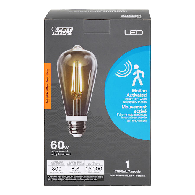 FEIT Electric LED Light Bulb ST19 60 W Non-Dimmable with Motion Detection - Soft White