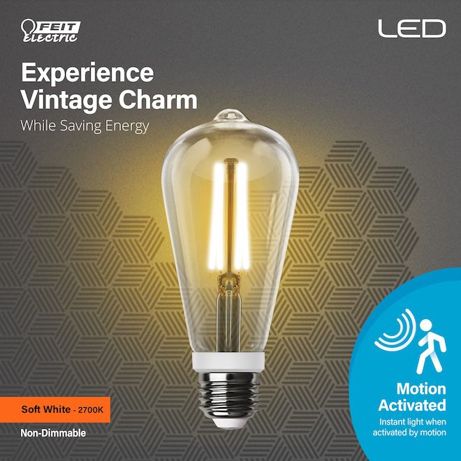 FEIT Electric LED Light Bulb ST19 60 W Non-Dimmable with Motion Detection - Soft White