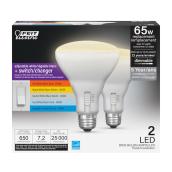 FEIT Electric LED Bulb BR30 65 W - Adjustable White - Pack of 2