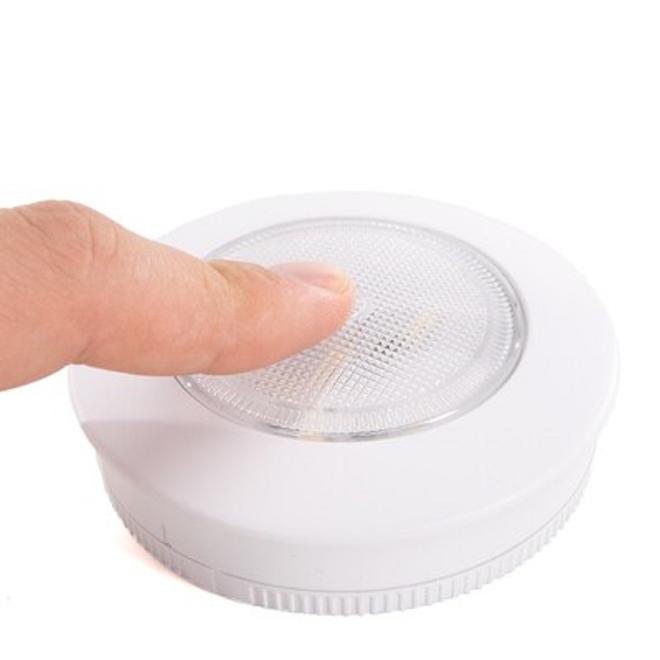 Ecolight 3-in White LED Battery Puck Light - 3-Pack