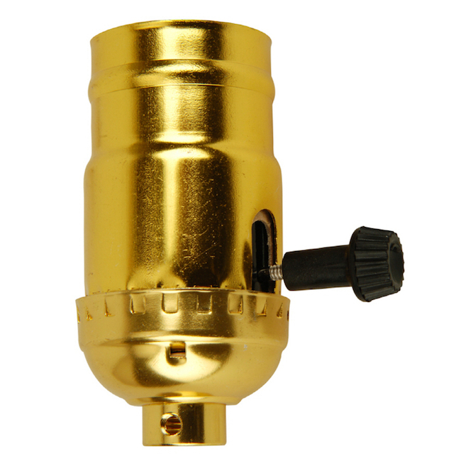 Portfolio 3-Way Compatible 60-watt Gold Lamp Socket