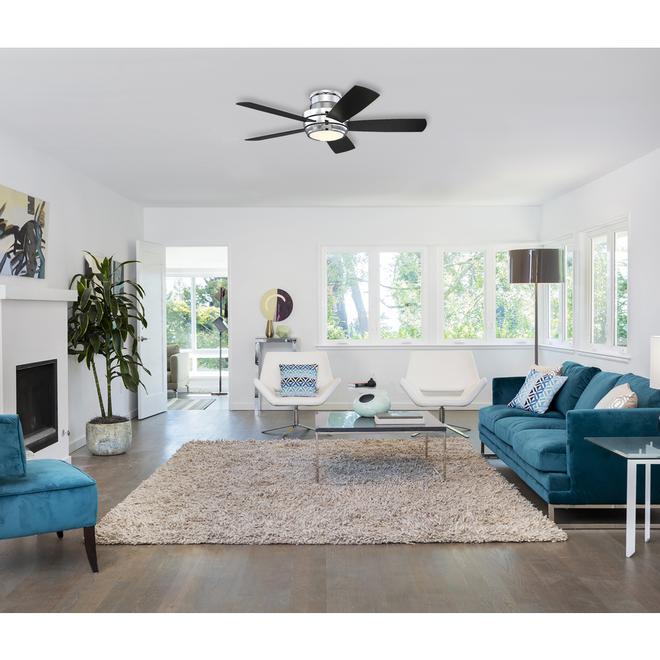 Harbor Breeze 44-in Chrome Ceiling Fan with LED Lights and Remote Control (5-Blade)